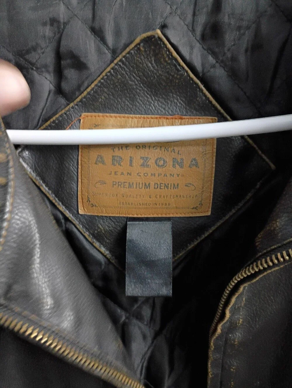 Vintage Worn In Arizona Jean Company Black Jacket with Cream Side Stripes